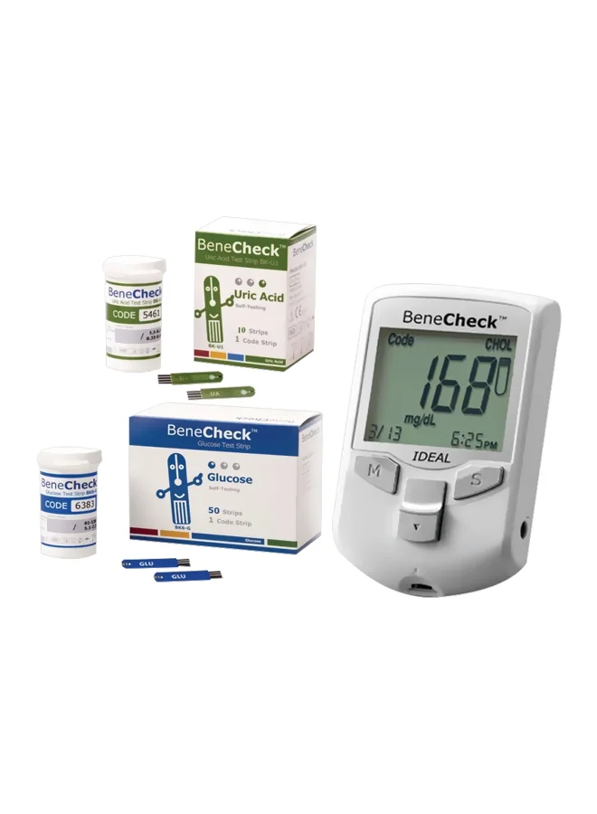 BeneCheck 3-In-1 Multi-Monitoring Diabetes Meter Kit (Professional Diagnostic Device) qxk1s