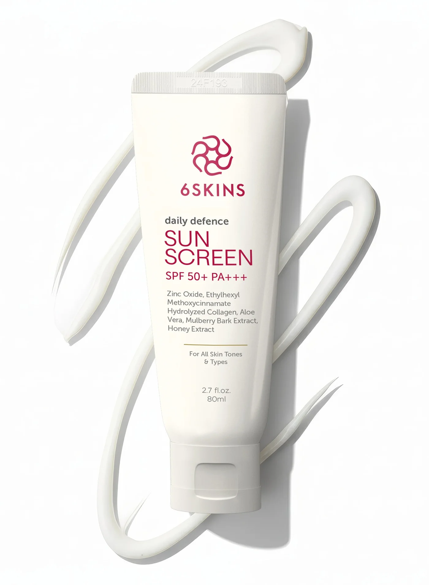 6SKINS Daily Defence Sunscreen SPF 50+ PA+++ Broad Spectrum UVA/UVB Protection (80 mL) eucv4