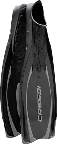 Cressi Reaction Pro Full Foot Pocket Fins Lightweight Hydrodynamic Design for Snorkeling and Scuba Diving (Black, 40-41) vifdn