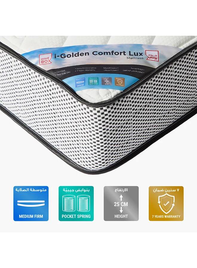 Home Box Comfort Lux Queen Pocket Spring Mattress (150x200x25 cm) Premium Orthopedic Support for Bedroom sx08i