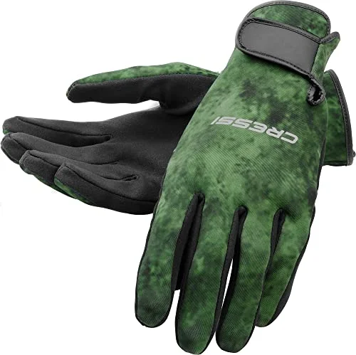 Premium Camouflage Diving Gloves Neoprene Thermal Protection for Underwater Hunting (Green, XL, 2 mm) iztde