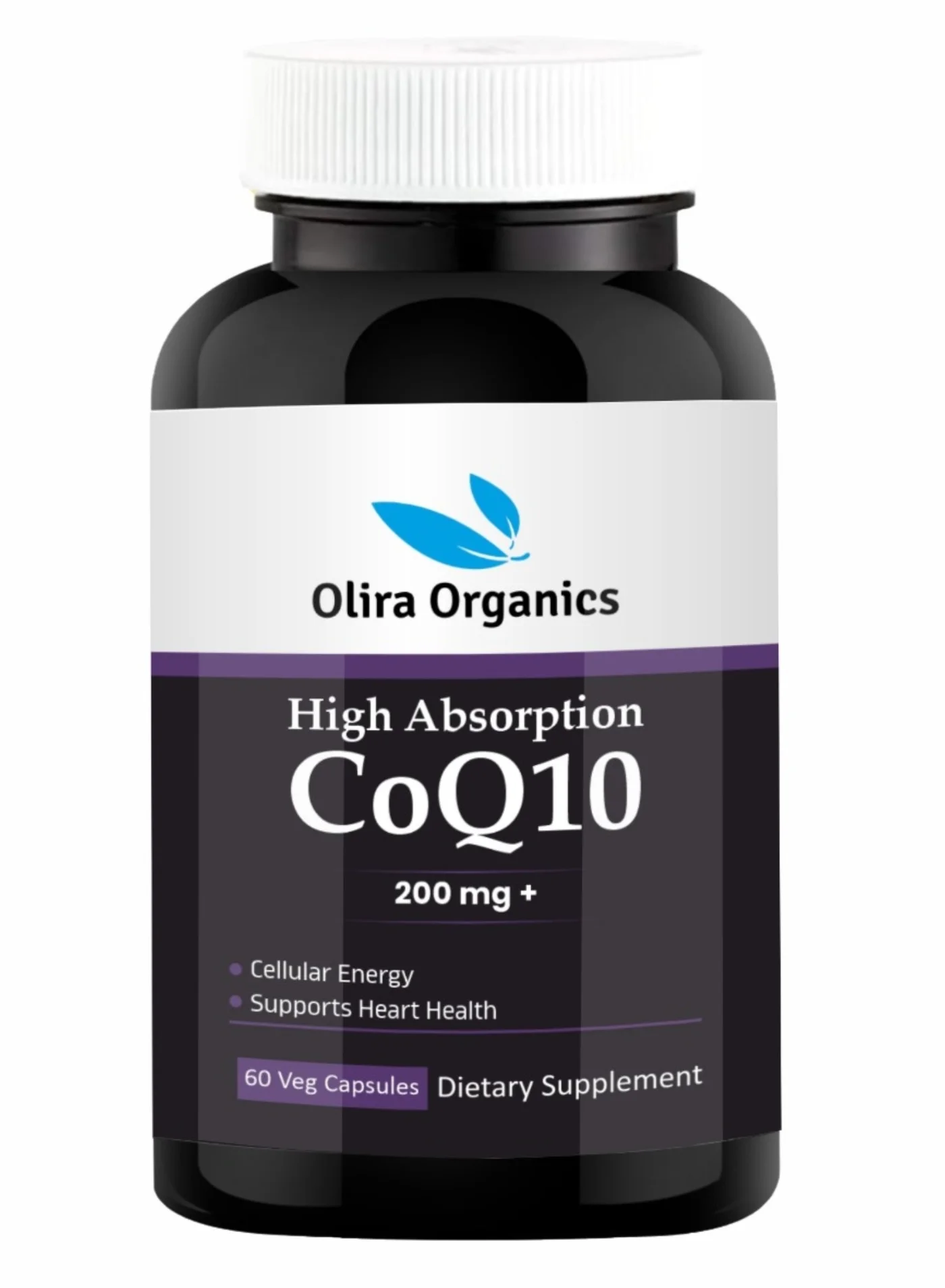 Olira Organics CoQ10 200mg Premium Heart Support Supplement (60 Softgels) vz5ag