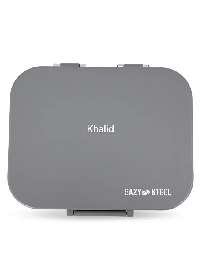 Eazy Kids Premium Stainless Steel Bento Lunch Box with Silicone Lid (Grey, 800 mL) 6s99t