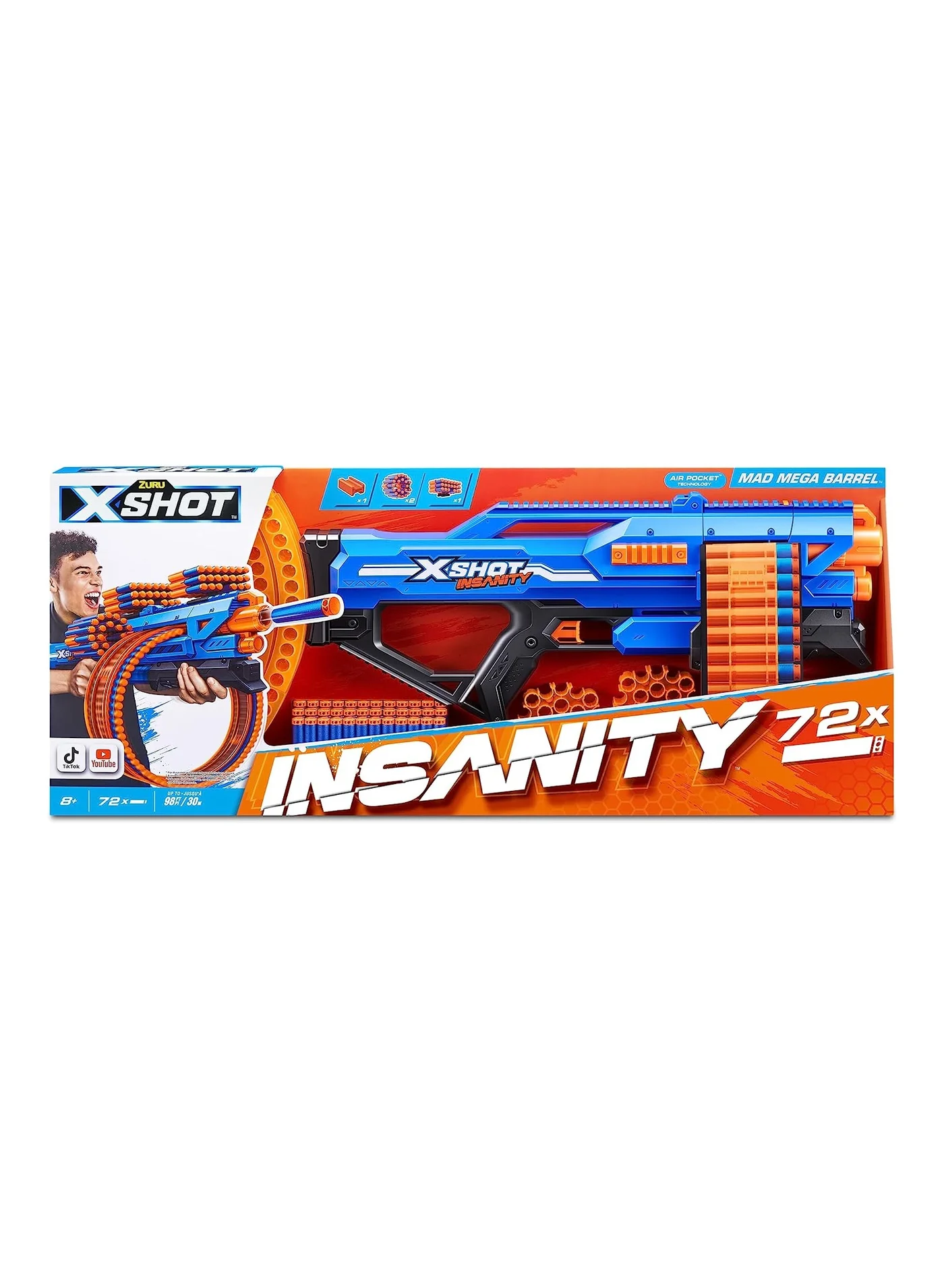 Premium Foam Dart Blaster with Rotating Mega Barrel for Outdoor Action (72-Dart Capacity) tca6z