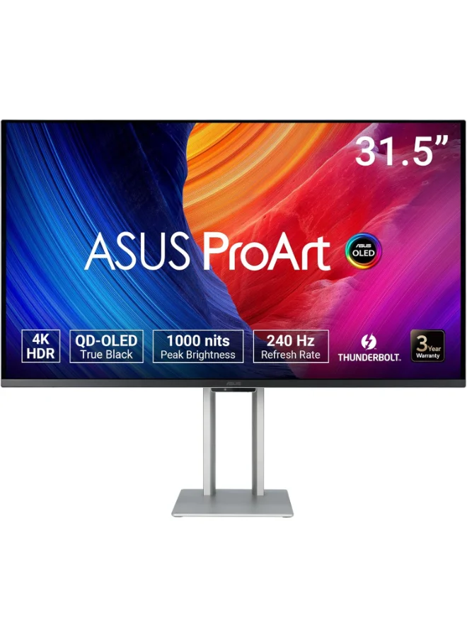 Premium 32-inch 4K UHD QD-OLED Professional Monitor 240Hz Ultra-Slim Display for Creative Design (Black, 32-inch) wdjy0