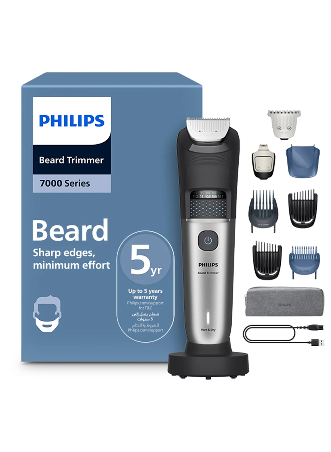 Professional Beard Trimmer Grooming Kit with Vacuum System and 40 Length Settings (Grey, 0.4¨C20 mm) 288aw