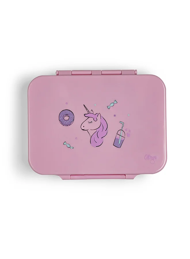 Premium 4-Compartment Tritan Lunch Box for Kids (Unicorn Pattern, 700 mL) p4m5j