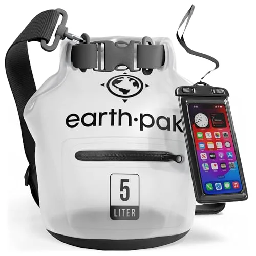 Premium Waterproof Dry Bag Backpack with Zippered Pocket for Kayaking and Outdoor Gear (20L) w6g26