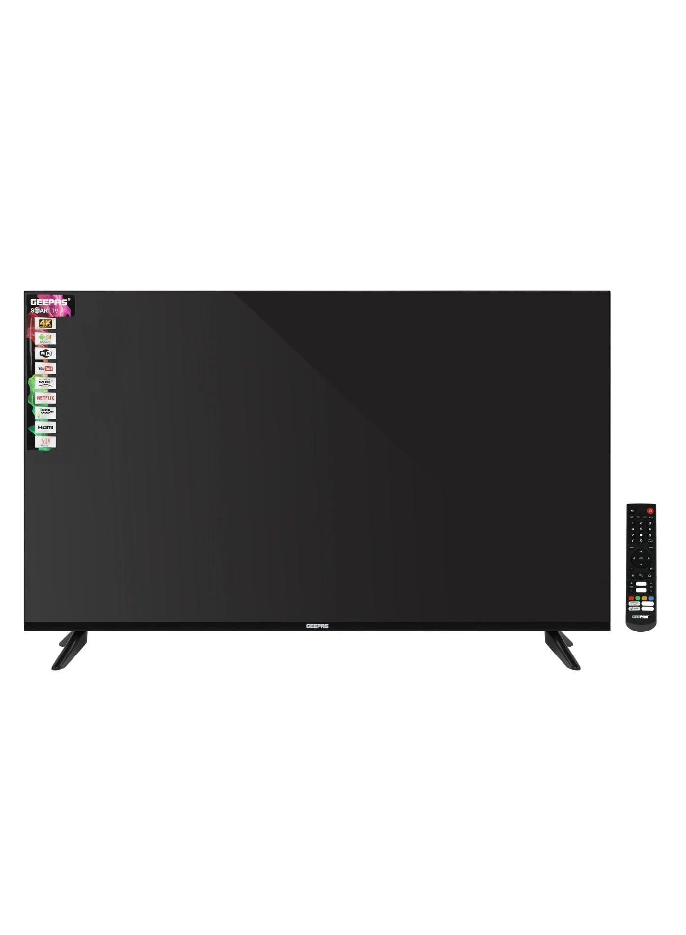 Geepas 75-inch Ultra HD Smart LED TV, Frameless Display with Wide Viewing Angle, Multiple Connectivity Ports, Home Entertainment System (190 cm) 2qfr4