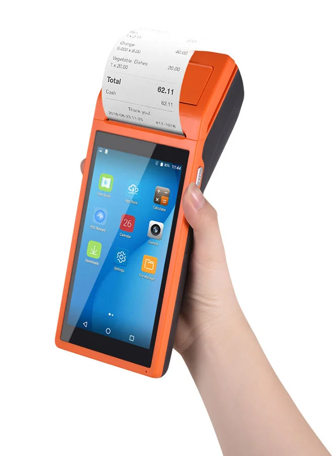 Premium Handheld PDA POS Terminal with Wireless Receipt Printer (Orange, 21.5x8.6x5.3cm) 59fon