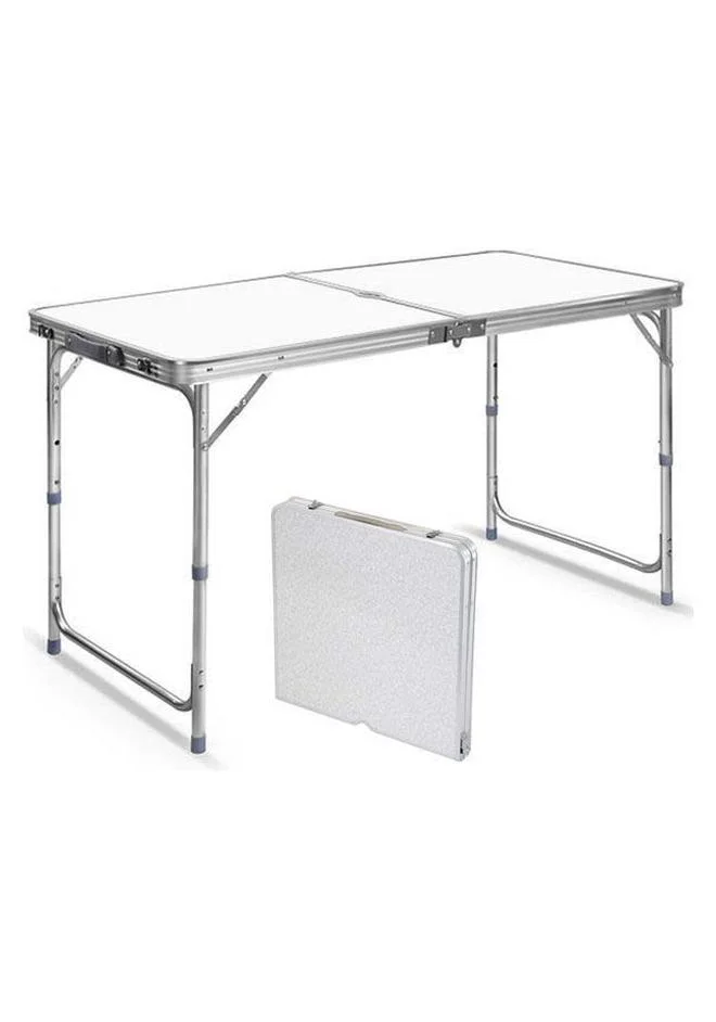 Cyber Outdoor Picnic Folding Table Portable Lightweight Aluminum Camping Desk (Silver, 60 cm x 40 cm) ehqpt