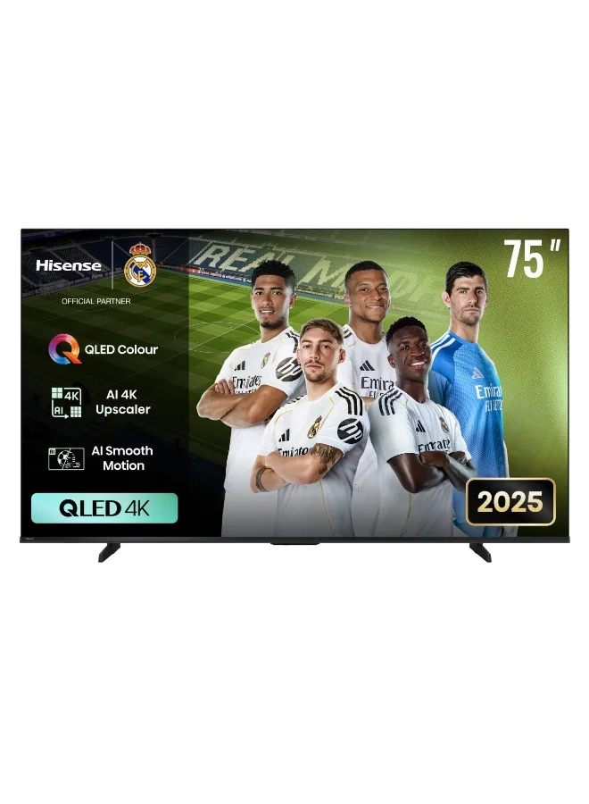 Premium 75 Inch QLED 4K Smart TV with Dolby Vision and AI Smooth Motion (Black, 190 cm) ayw31