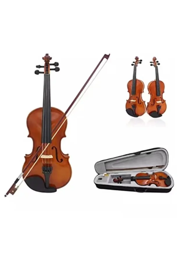 Megarya 4/4 Full Size Handmade Acoustic Violin (Indian Maple Wood, Mahogany Finish) with Bow, Rosin, and Hard Case for Beginners sb2sq