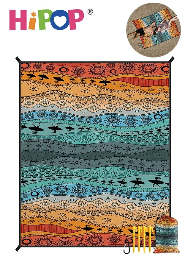 HIPOP Oversized Beach Blanket Sandproof Waterproof Picnic Mat for Outdoor Travel (180 x 220cm) orx4u