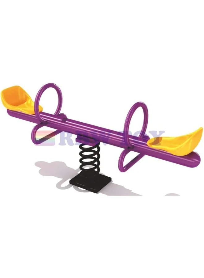 Rainbow Toys Kids Seesaw Spring Rider Dual Seat Outdoor Playground Equipment (2-Seater) fnsxy