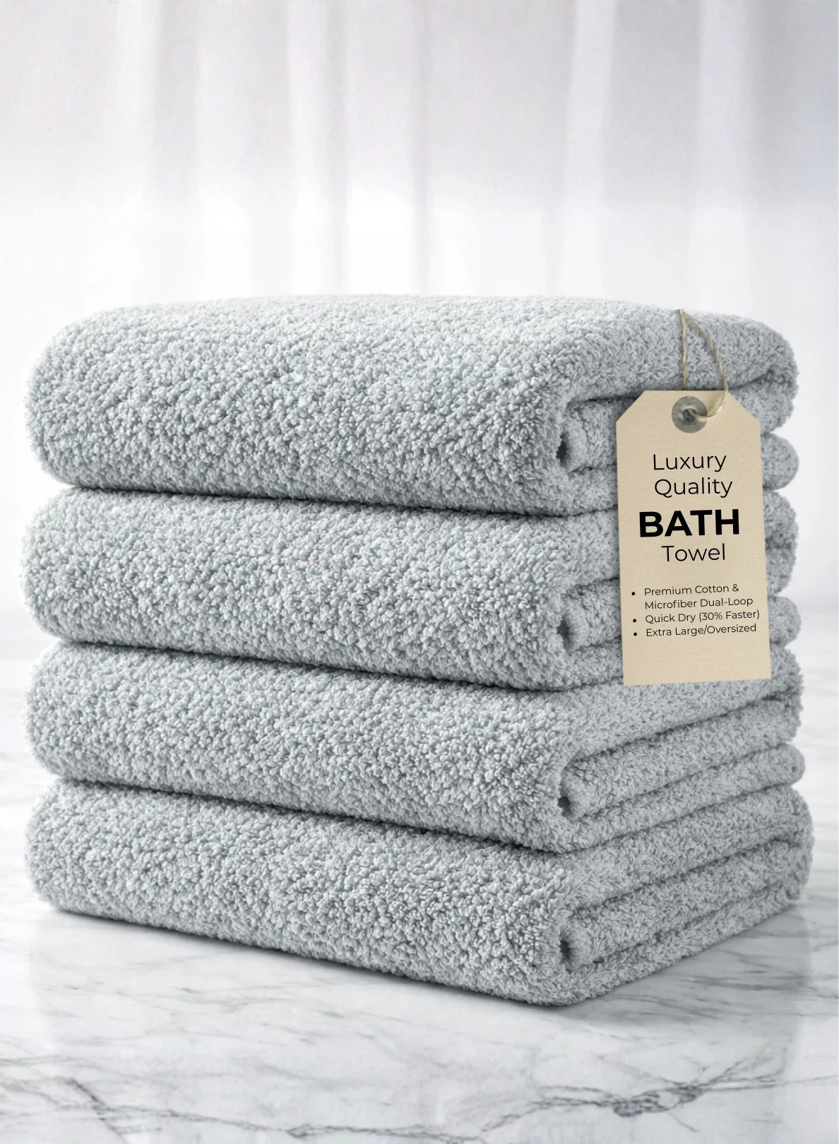 Pearl Coast International Luxury Hotel Bath Towel (White, 90x170 cm) Ultra Absorbent Quick Dry Premium Spa Towel for Home and Hotel Use 4lzlx