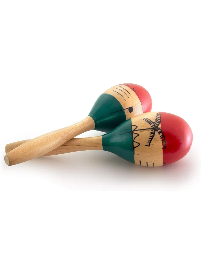 World Rhythm Hand Painted Natural Wood Maracas (Full Size Pair) udza3
