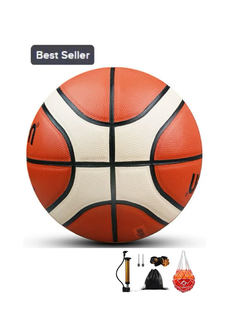 Professional Indoor Basketball Size 7 (Premium Composite Leather, Official Standard Size) 46ecs