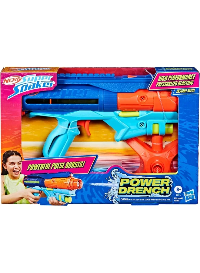 Premium Water Blaster Toy High-Capacity Outdoor Summer Activity Soaker (Blue/Orange, 600 mL) 8xza7