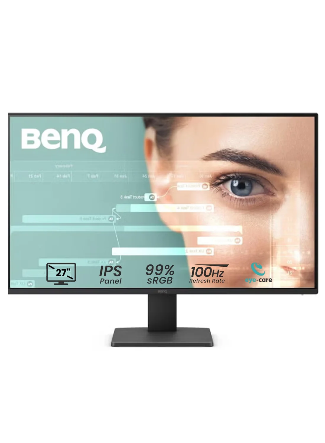 Premium 27 Inch FHD IPS Monitor 100Hz Refresh Rate Ultra Slim Bezel Eye-Care Display (Black, 27 Inch) nixm5