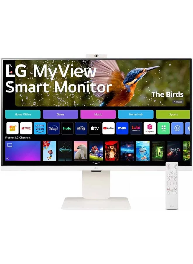 Ultra-HD 32-Inch 4K UHD Smart Monitor with Integrated FHD Webcam and USB-C 90W PD (White, 32-Inch) xic9k