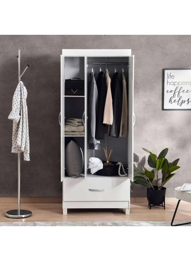 Pan Home Modern 3-Door Wardrobe with 1 Drawer Premium Storage Cabinet for Bedroom Organization 4gd1u