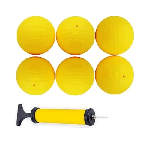 Viminston Roundnet Replacement Balls Set (6 Yellow Soft Balls with Pump) i1uwu