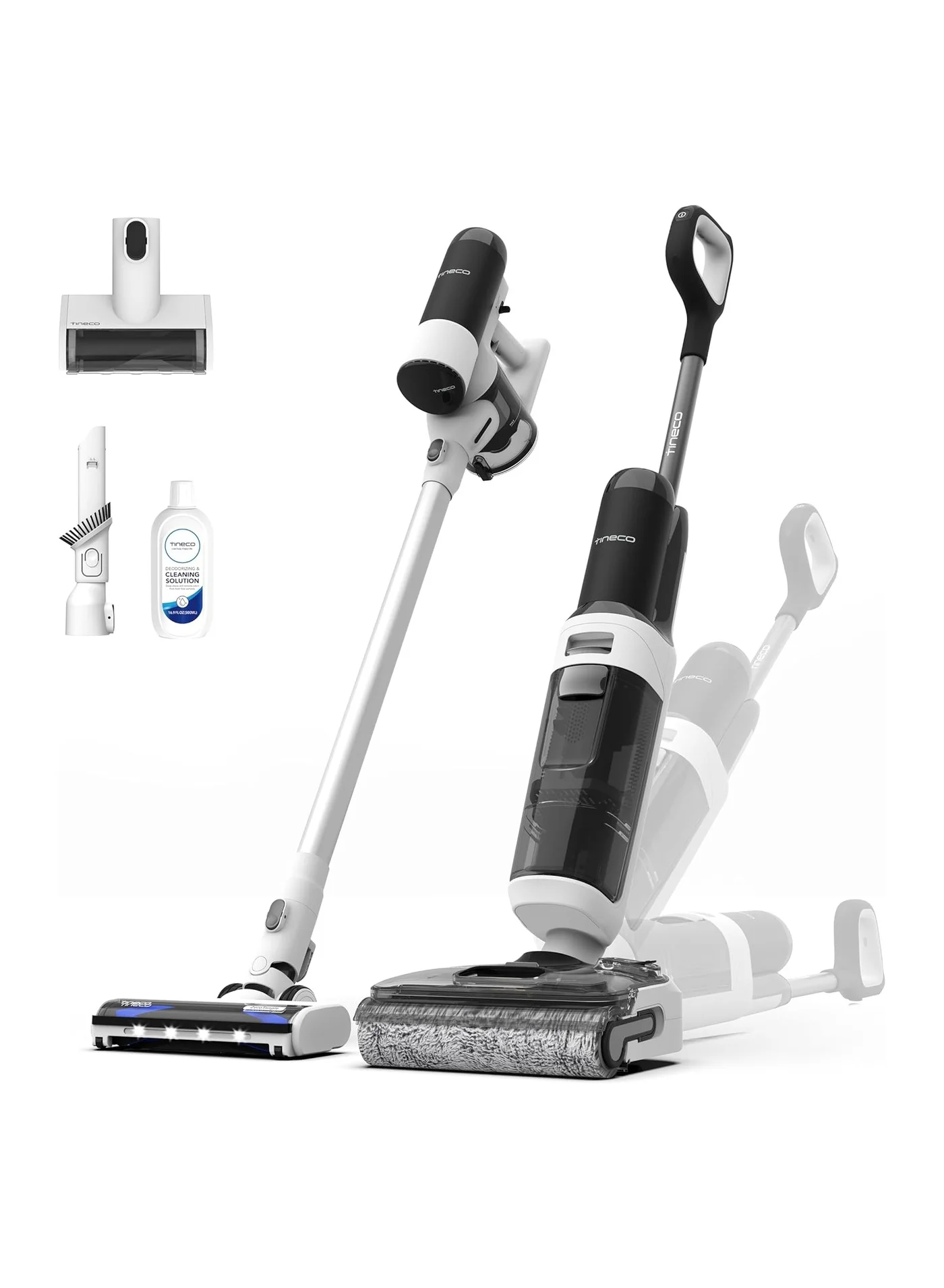 Premium Wet Dry Vacuum Cleaner 180W High-Suction Floor Washer with 180¡ã Lay-Flat Design and Self-Cleaning Function (Black, 0.8 L) g80u7