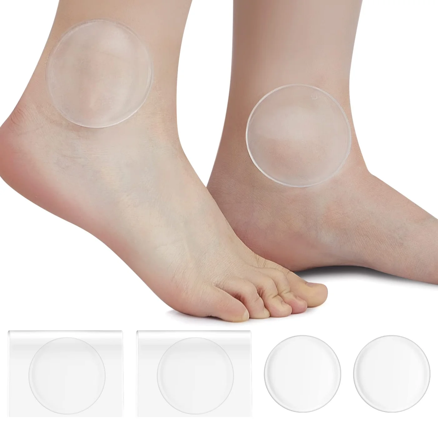Sotiff Hockey Ankle Gel Pads for Skate Boots (4 Pieces, 6.3 cm Round) 1qqtc