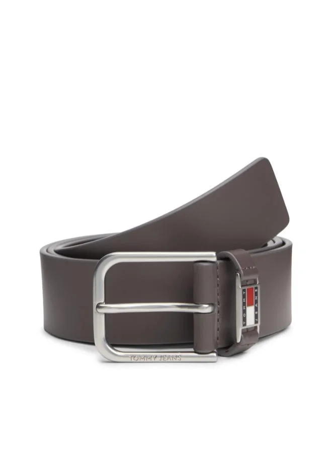 Premium Debossed Square Buckle Leather Belt for Men (Black, 110 cm) vv9xu
