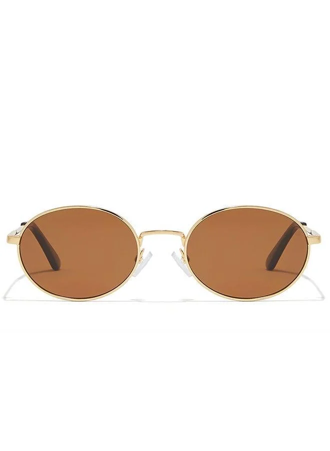 BlackOut BASE Oval Sunglasses with UV400 Protection Premium Lightweight Frame (Gold and Blue, One Size) dekf1