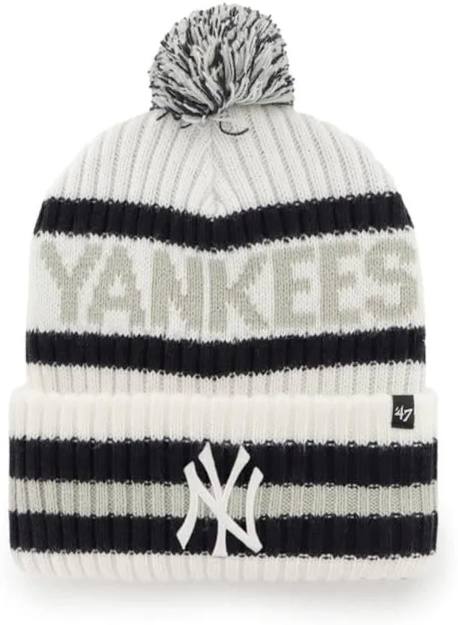 Premium Knit Pom Beanie Hat with Embroidered Logo (White, One Size) 08e0c