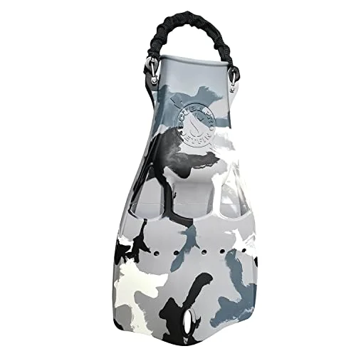 Premium Professional Diving Fins with Spring Heel Strap (White Camo, Medium) umaeh