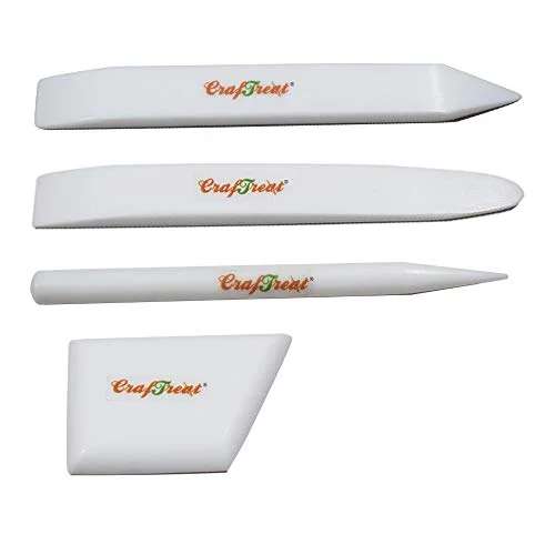 CrafTreat Teflon Bone Folder and Scoring Tool Set (Non-Stick, Ergonomic, 15 cm) 2wpn0