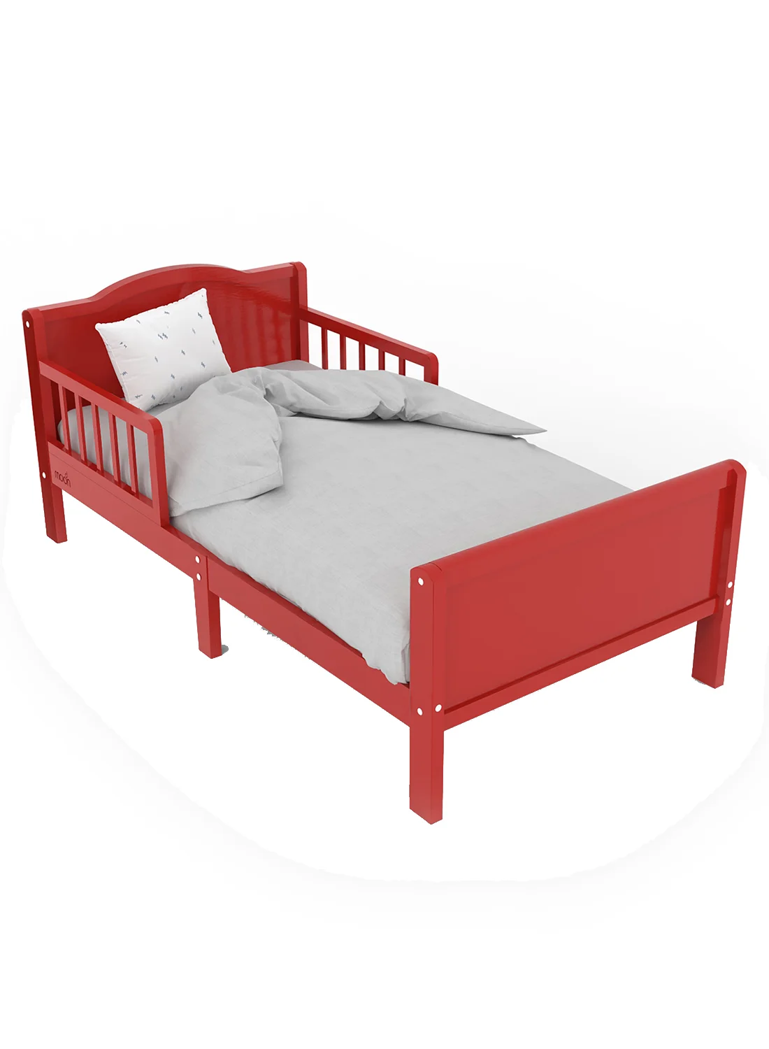 Moon Wooden Toddler Bed Frame Sturdy Solid Wood Construction for Kids (143x60x73 cm) sk6k9