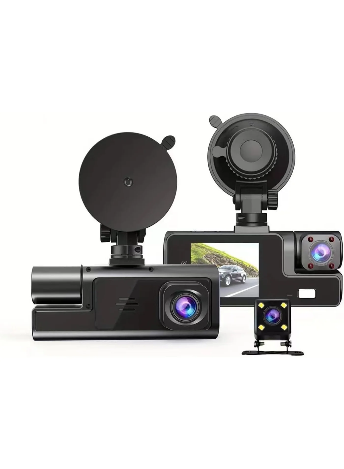 MUNTAQI Dual Dash Cam Front and Rear 1080P Full HD Car Camera with Night Vision and Parking Monitor (Wide Angle, 1 Set) gm0s7