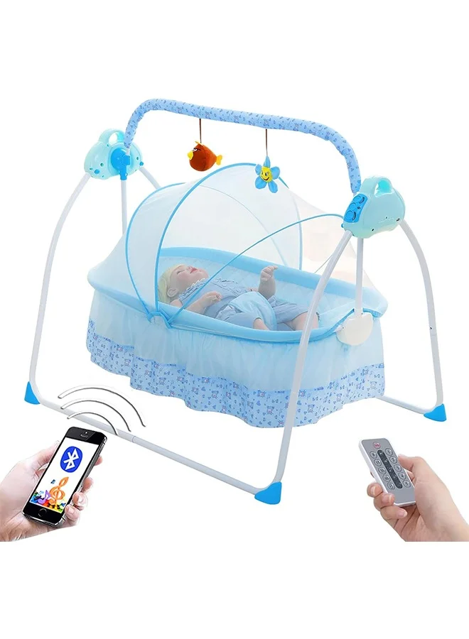 JCB CHIC Portable Baby Bassinet with Auto-Swing and Music Box (Grey, 90x50x80 cm) d5lwj