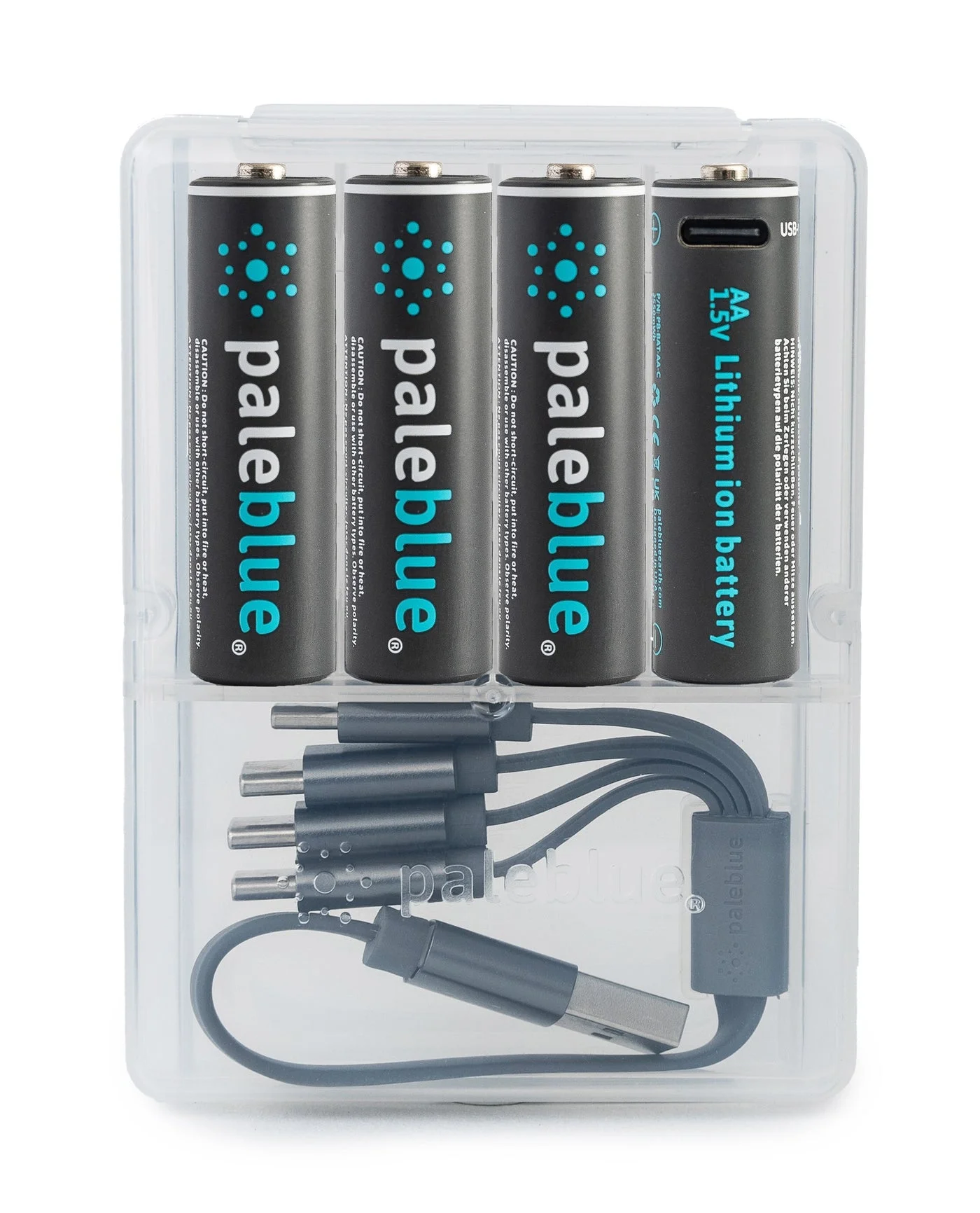 Premium AA Rechargeable Lithium-Ion Batteries (4-Pack) with USB-C Charging Cable, 1.5V 1700mAh High-Capacity Power Cells for Smart Devices and Toys 1fwd6