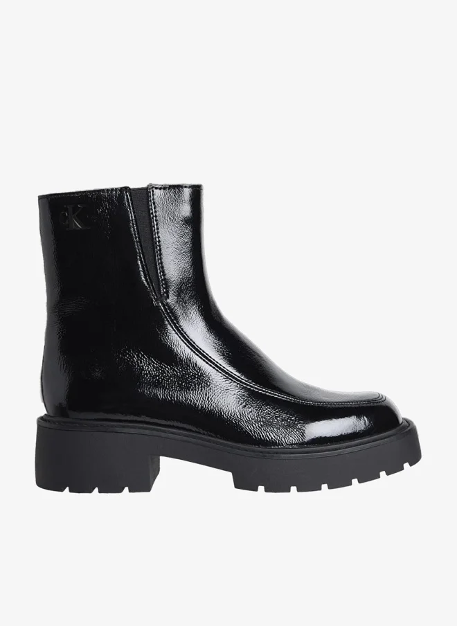 Premium Leather Chunky Heeled Zip Boots for Women (Black, 38 EU) tml0r