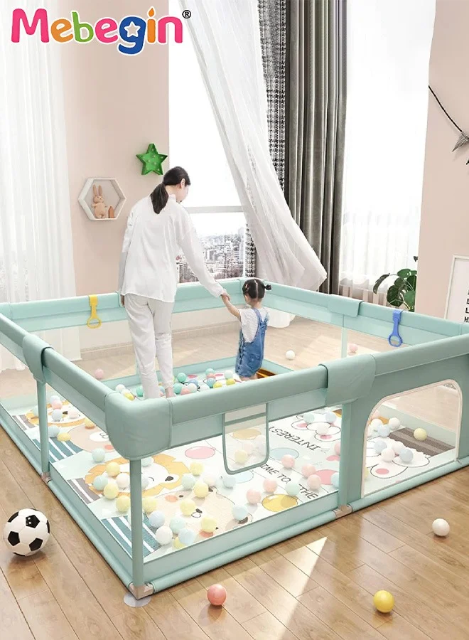 MEBEGIN Baby Playpen Sturdy Safety Play Yard with Breathable Mesh for Indoor and Outdoor Use (120x160cm) jj578