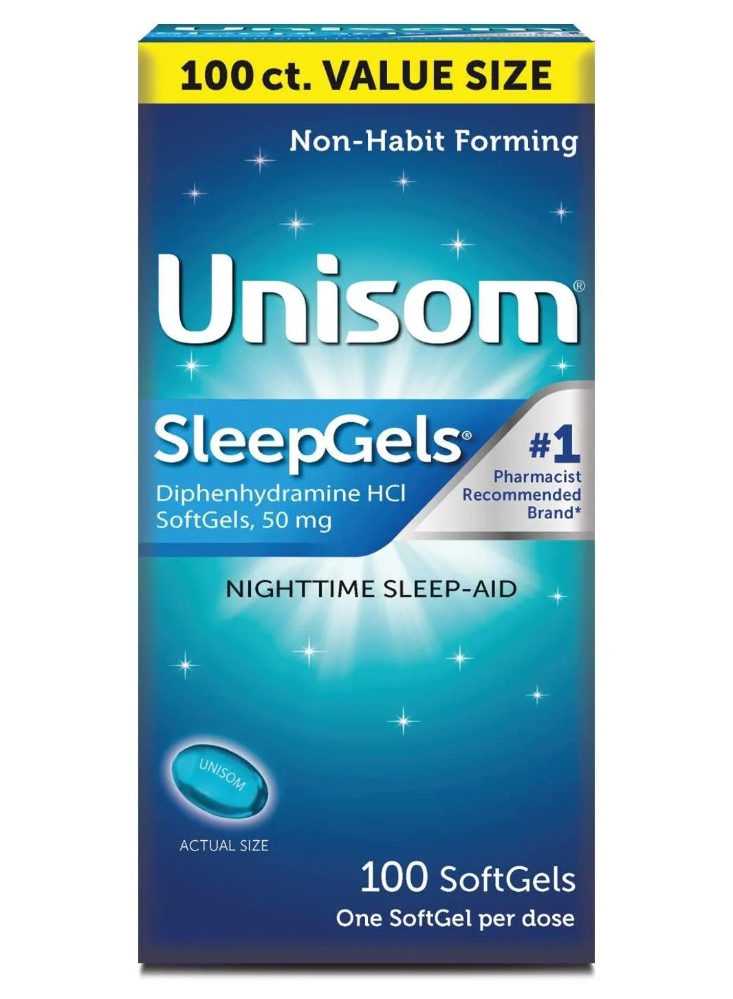 Sleep Support Formula Diphenhydramine HCI Premium Nighttime Aid (100 Softgels) 340av