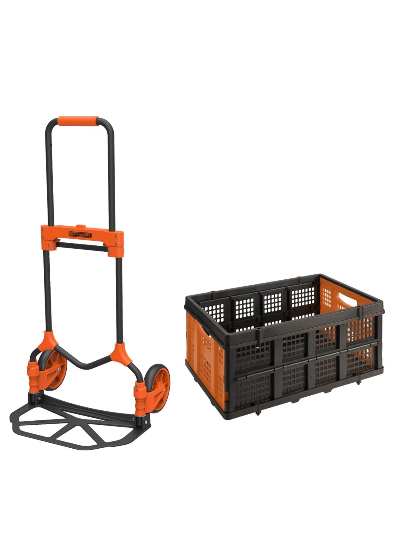 Premium Folding Hand Truck with Integrated Basket, Heavy-Duty 90 kg Capacity, Compact Portable Design for Easy Storage (Black) jdvpa