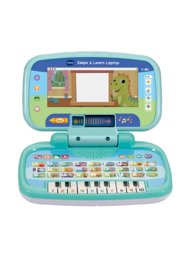 Interactive Learning Laptop Toy with Sliding Screens and Educational Music for Toddlers (Multicolor, 1 Unit) 6jshf