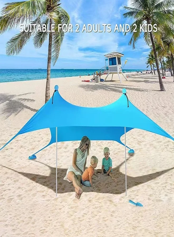 C&C Home Outdoor Portable Waterproof Sunshade Sail Canopy (2 Pieces, Large Size) UV Protection for Camping Beach and Picnics fphlc