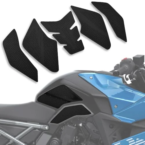 Motorcycle Fuel Tank Traction Pad Side Gas Knee Grip Protective Sticker (Black, Set of 2) xh2ei