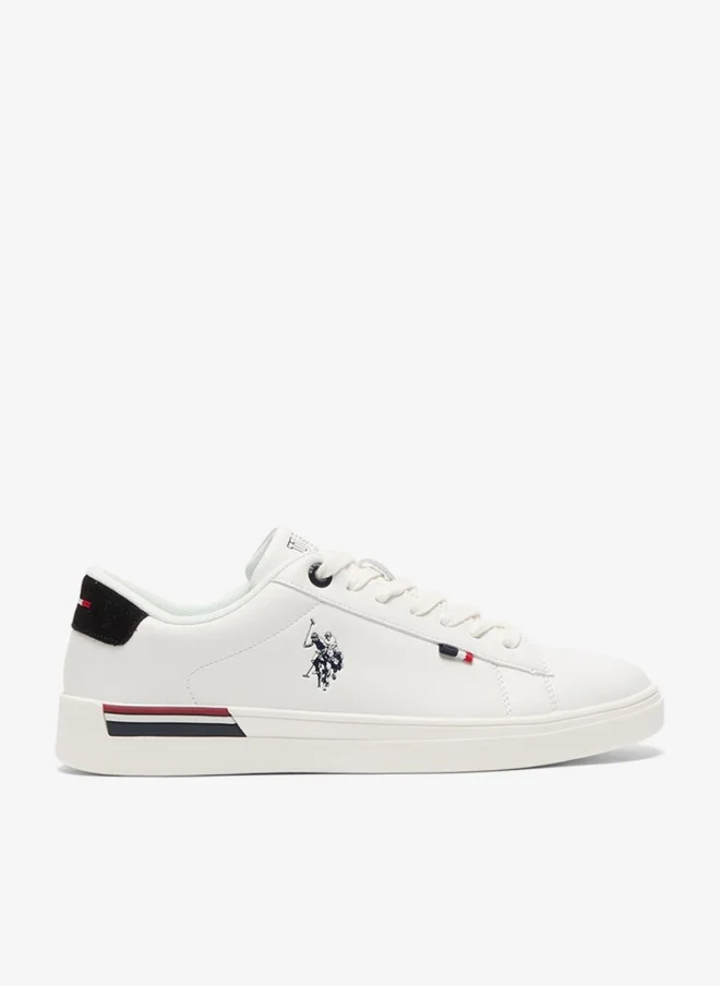 U.S. Polo Assn. Men's White Low-Top Sneakers Premium Lightweight Lace-Up Casual Shoes (White, 42 EU) a1gcz