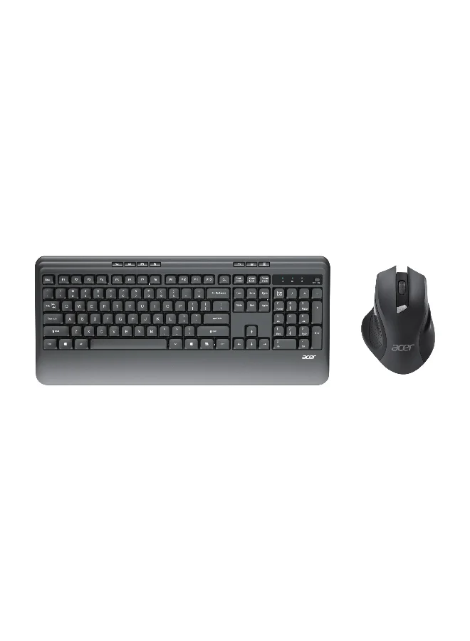 Wireless Keyboard and Mouse Combo Ergonomic Full-Size Desktop Set with 2.4GHz Plug & Play Connectivity (Black) notvm