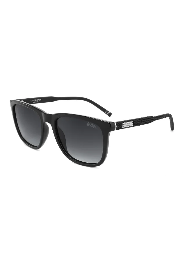 Lee Cooper Polarized Sunglasses for Men with Black Frame and Grey Mirror Lens (53mm) k21st