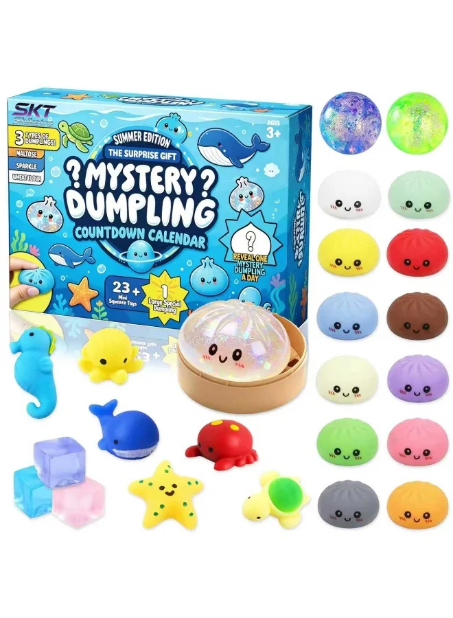 SKT Ocean Dumpling Squishy Advent Calendar, Slow Rebound Marine Animal Stress Relief Toys (24 Pieces) i7xn8