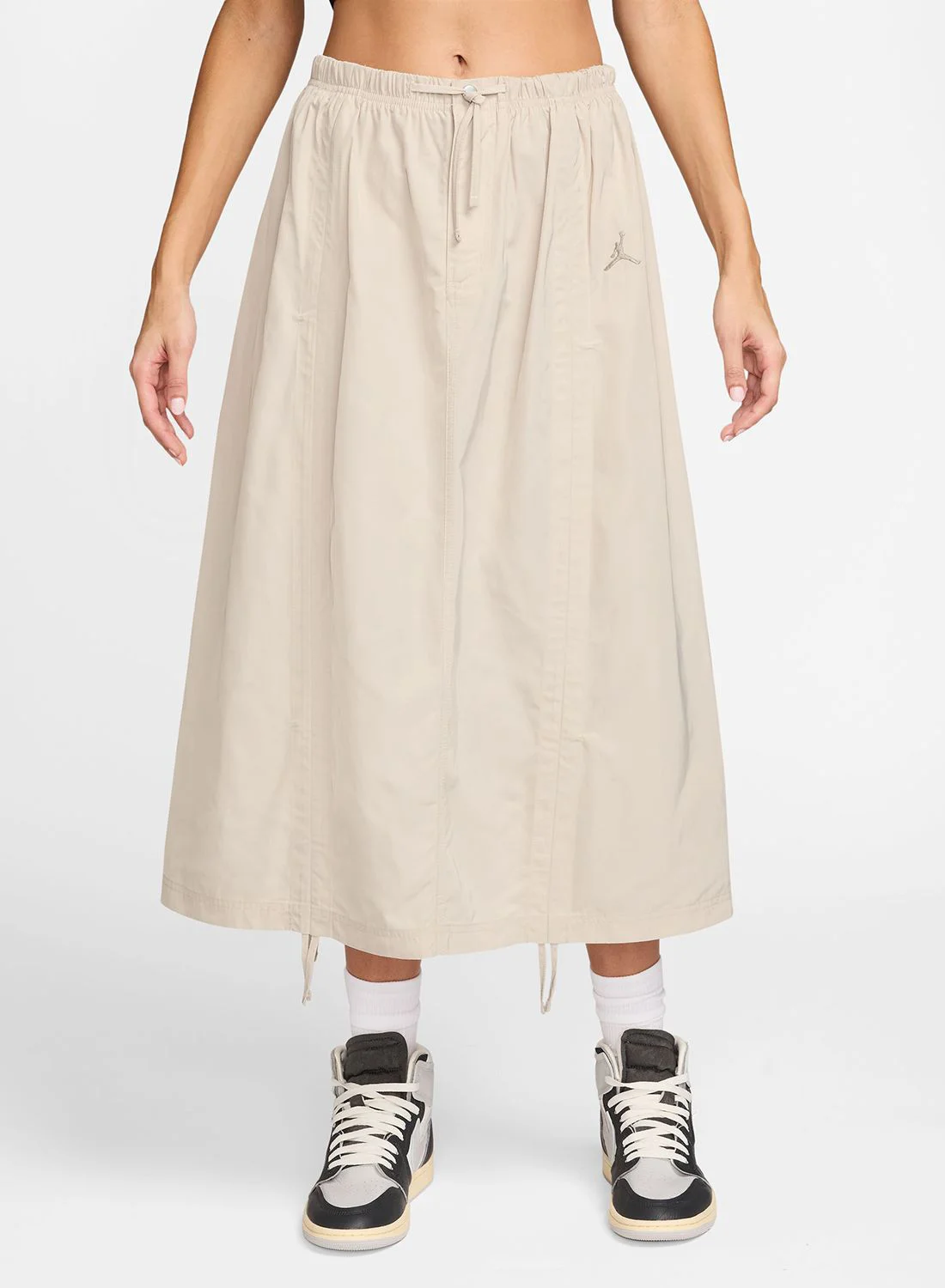 Basketball Parachute Skirt Lightweight Casual High-Waisted Streetwear Style (Women, One Size) 7argf